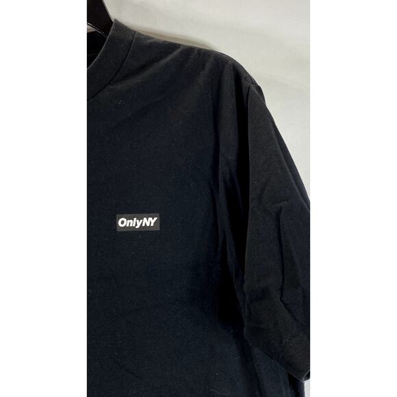 ONLY NY Men's Black Block Logo Crewneck Short Sleeve T-Shirt SZ M - Picture 4 of 9